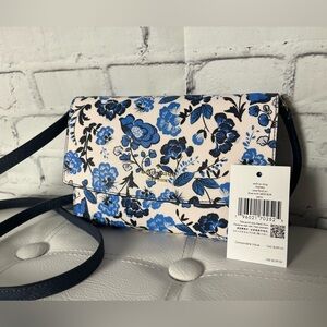 Kate Spade White and Blue Floral Crossbody Bag